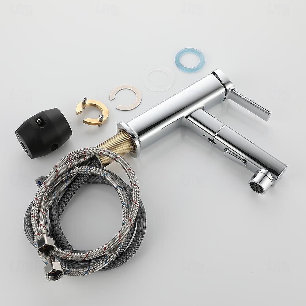 2025年 バスルームのシンクの蛇口 - 引出式 電気メッキ センターセット シングルハンドルつの穴Bath Taps  コレクション – $129.99 –P2