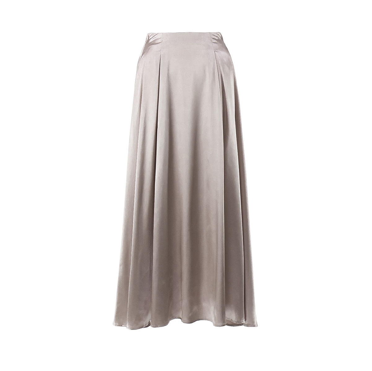 Dame الالتفاف Huske Langt skjørt Elegant Mote Maksi Høy Midje Skjørt Ensfarget Gate Daglig Svart Hvit Kakifarget Sommer Sateng 2025 - $31.99 –P13