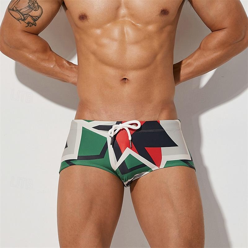 Per uomo Pantaloncini da mare Slip da bagno Da tutti i giorni Da mare Summer Beach Swimming Asciugatura rapida Morbido Comodo A cordoncino Vita elastica Color Block Breve Tuta da ginnasta Informale del 2025 a $12.99 –P2