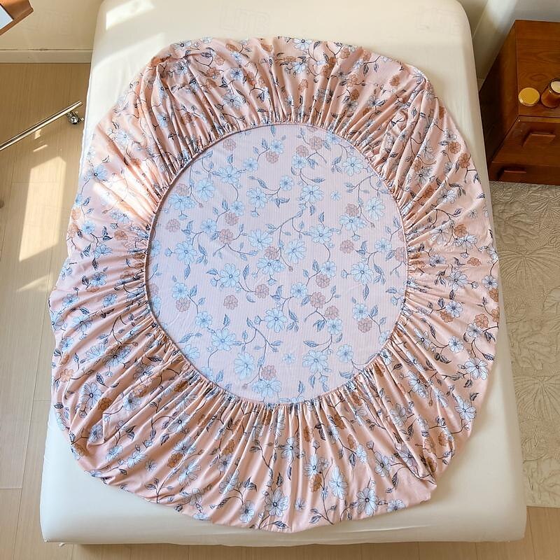 Lençol de cama 100% algodão de 1 unidade com capa de cama de flores pequenas fragmentadas capa de colchão elástica para cama de casal de luxo individual ou dupla disponível em vários tamanhos de 2025 por $22.99 –P6