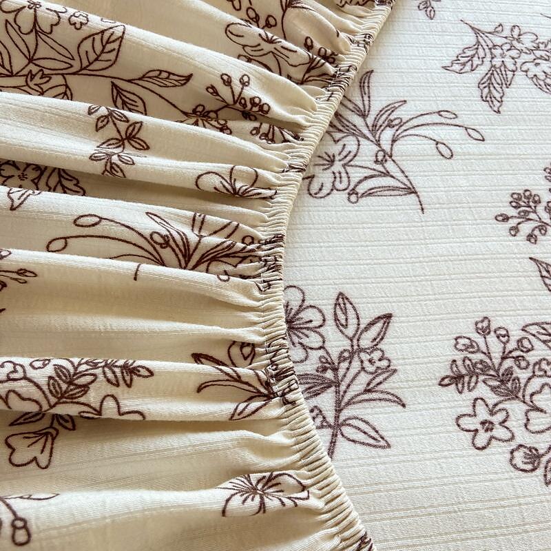Lençol de cama 100% algodão de 1 unidade com capa de cama de flores pequenas fragmentadas capa de colchão elástica para cama de casal de luxo individual ou dupla disponível em vários tamanhos de 2025 por $22.99 –P8
