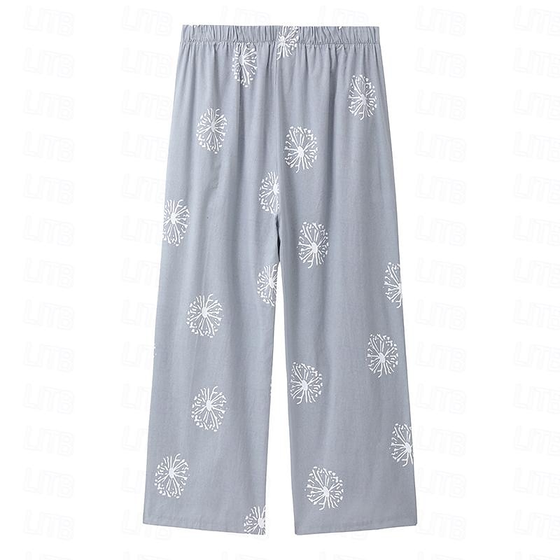 Women's Normal Cotton Linen Pants Chinos Slacks Basic Casual / Sporty Ankle-Length Mid Waist Graphic Prints Dandelion Pocket Baggy Print Comfort Inelastic Daily Weekend Gray Green Black Red Blue 2025 - $19.99 –P2