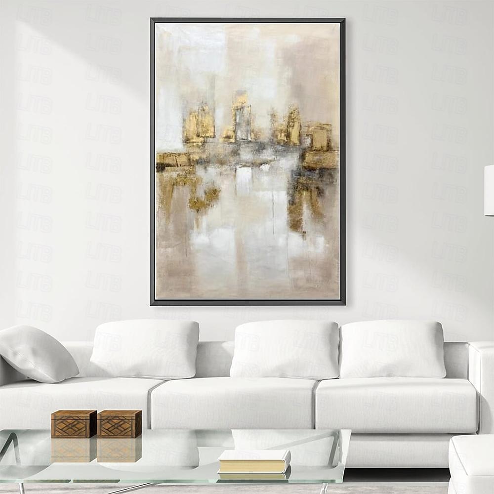 Großes handgemaltes Blattgoldgemälde auf Leinwand, abstraktes beiges Ölgemälde, luxuriöse Kunst, strukturiertes Gemälde, handgemalte Kunst, goldenes Ölgemälde, Wanddekoration für Hoteldekoration 2025 - $116.99 –P6