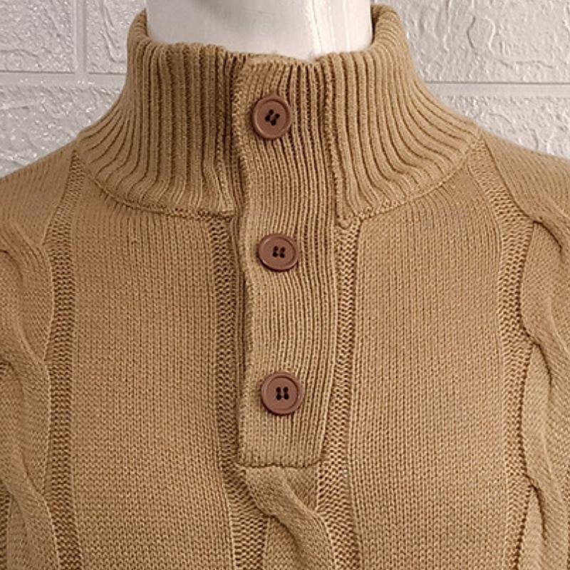 Ανδρικά Πουλόβερ Πουλόβερ πουλόβερ Κοτλέ Πλεκτό καλώδιο Πλέκω Με κοψίματα Κουμπί Συμπαγές Χρώμα Henley Collar Σύγχρονη Σύγχρονη Causal Ρούχα Χειμώνας Μπλε Χακί M L XL 2026 - $46.99 –P1