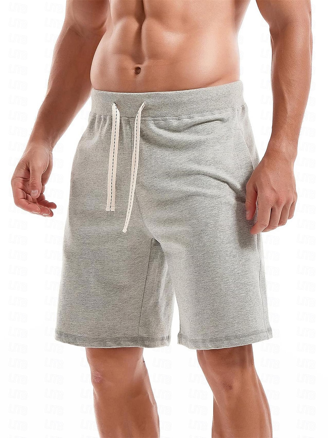Men's Sweat Shorts Shorts Workout Shorts Casual Shorts Drawstring Pocket Elastic Waist Plain Comfort Breathable Knee Length Casual Daily Holiday Sports Fashion Blue Khaki Micro-elastic 2026 - $18.99 –P2