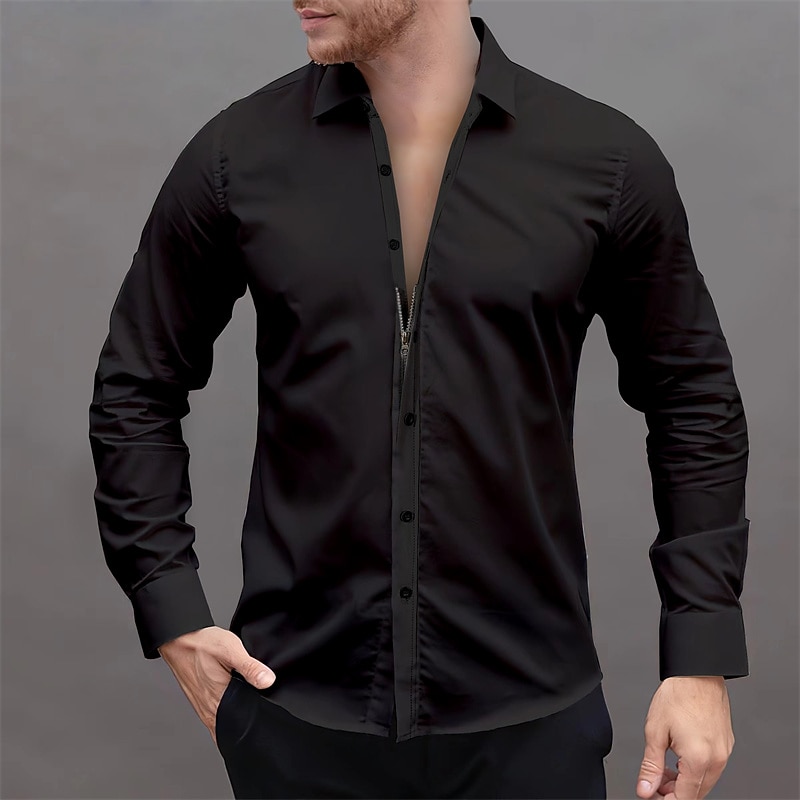 Men's Dress Shirt Button Up Shirt Plain Wedding Daily Light Blue Black White Pink Long Sleeve Lapel Spring &  Fall Clothing Apparel Collared Shirts 2026 - $31.99 –P2