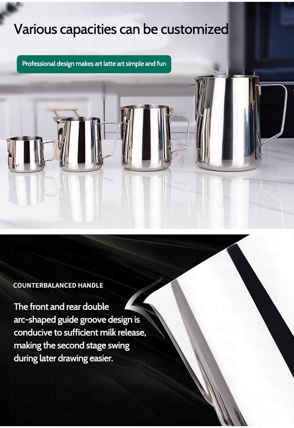 brocca per schiuma di latte, brocca per vapore espresso da 350/600 ml, pentola a vapore per caffè espresso in acciaio inossidabile cappuccino latte art barista pentola a vapore per latte del 2025 a $18.99 –P3