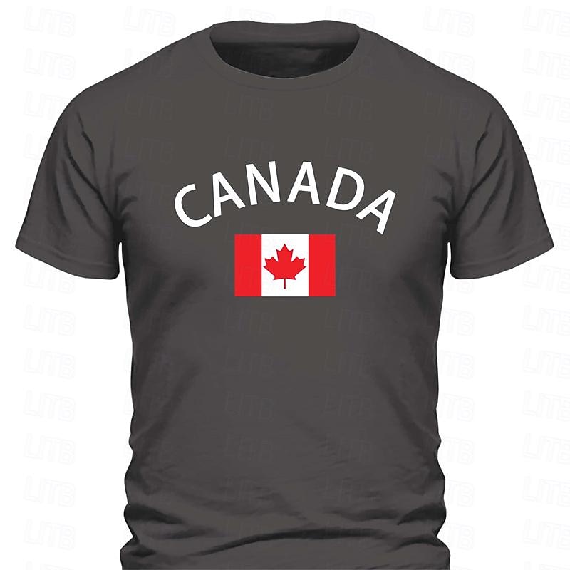 Herre Canada Flagg Korte Ermer Grafisk T-skjorte 2026 - $17.49 –P6