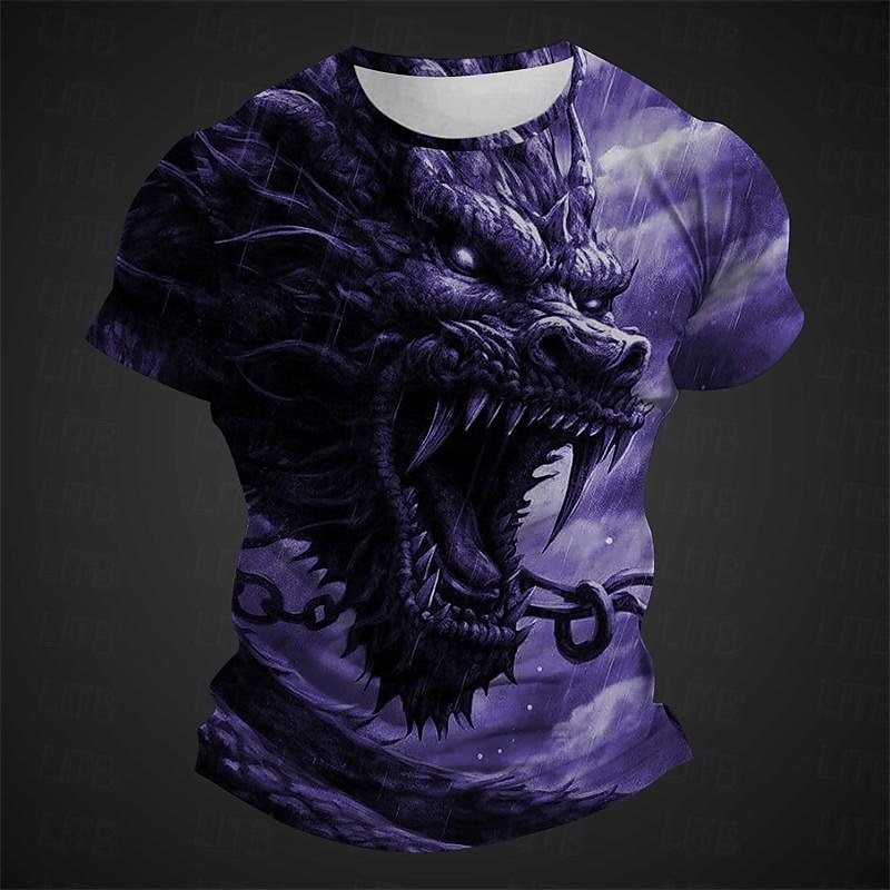 Bărbați Grafic Animal Balaur Tricou Manșon scurt Tricou Tipărire 3D Stil Nautic Cămașă Zilnic Designer Casual Sport exterior Concediu Ieșire Verde Deschis Albastru piscină Roșu Primavara vara 2025 - $17.99 –P5