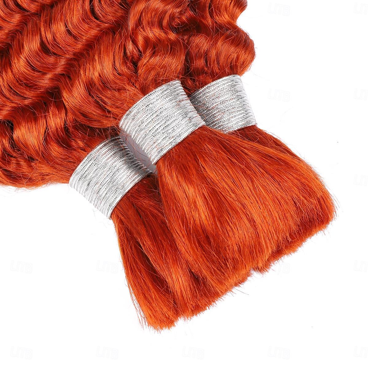 Extensions de cheveux humains orange en vrac, cheveux ondulés profonds, 1 lot de 2025 ? $71.99 –P2