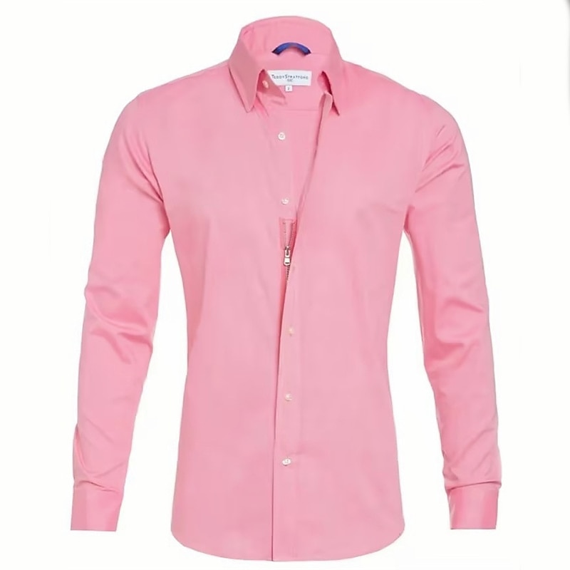 Men's Dress Shirt Button Up Shirt Plain Wedding Daily Light Blue Black White Pink Long Sleeve Lapel Spring &  Fall Clothing Apparel Collared Shirts 2026 - $31.99 –P17