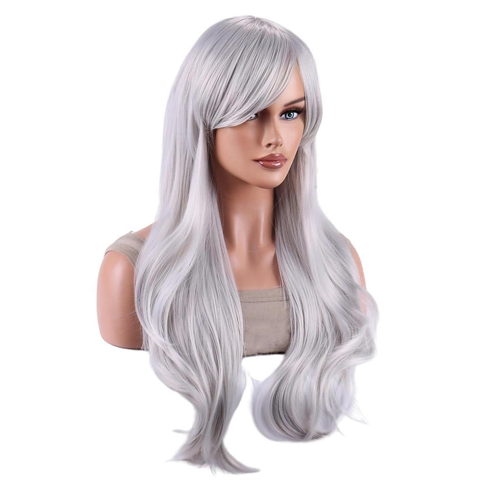 Parrucche da 28 Pollici 70cm Lunghe Ricce e Ondulate Parrucca Cosplay Resistenti al Calore con Cappello da Parrucca Parrucche di Halloween del 2025 a $20.99 –P2