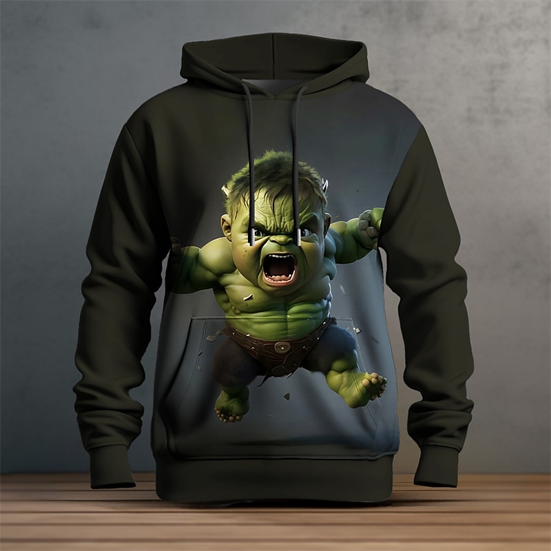 Pánské Grafika Komiks Kapuce Kapucky Mikina Kapuce Dlouhý rukáv Mikina s kapucí Kapuce Módní 3D tisk Outdoorové sporty Dovolená Streetwear Rubínově červená Vodní modrá Tisk Přední kapsa Jaro & podzim 2025 - $31.99 –P7