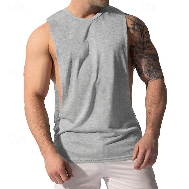 Herren Tank Top Shirt Unterhemden Ärmellos Rundhalsausschnitt Frühling Sommer Glatt Modisch Designer Basic Sexy Urlaub Strasse Ausgehen Hellblau Weiß Rosa Top T-Shirt für Herren 2025 - $10.49 –P9