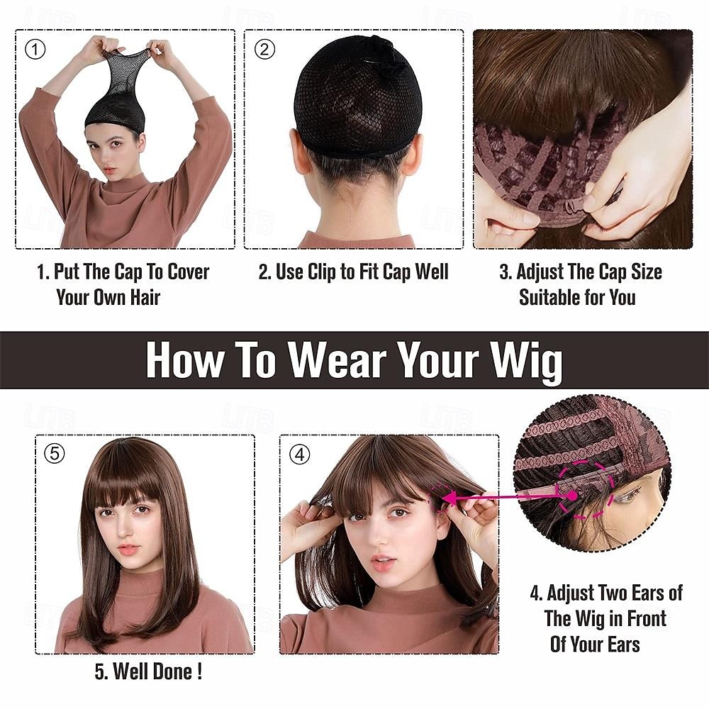 Bruine Korte Jaren '20 Perucques voor Vrouwen Vinger Golf Natuurlijke Synthetische Haar Perucque voor Vrouwen Dames Cosplay Anime Feest Kostuum Anime Flapper Perucque Halloween Perucques 2026 - $18.49 –P8