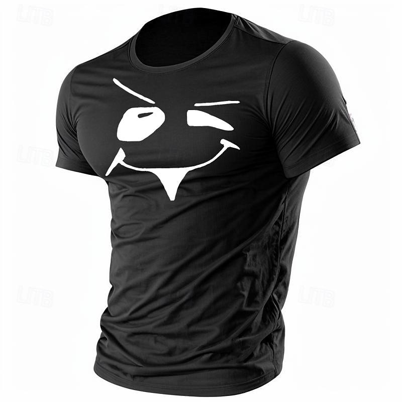 Муж. Смешной Футболка Полиэстер С короткими рукавами Графика Рубашка Армейский зеленый / Оливковый Армейский зеленый + черный Черный 1 Удобная футболка Для спорта и активного отдыха Праздники 2025 - $17.99 –P15