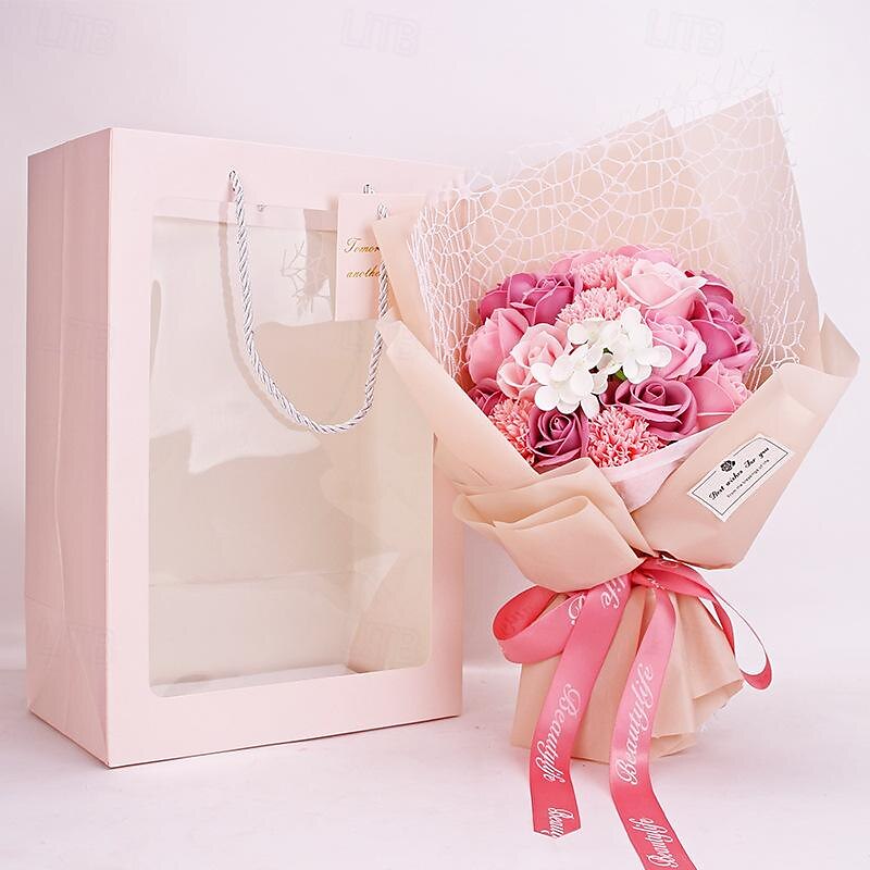 cadouri de ziua femeii ziua femeii cadouri de ziua mamei pentru fete buchet de sapun de trandafiri buchet de garoafe oferind cadouri practice profesoarelor cadouri de ziua mamei pentru mama 2025 - $25.99 –P5