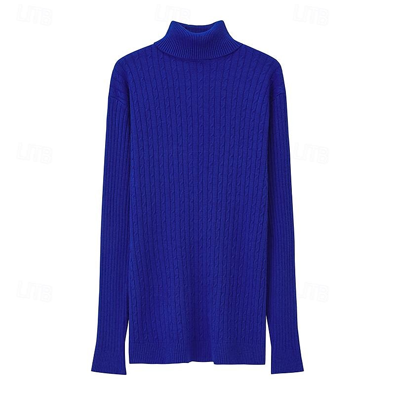 Herren Pullover Zur Seite fahren Gerippt Gedrehtes Stricken Cropped Strick Feste Farbe Rollkragen warm halten Moderne zeitgenössische Arbeit Freizeitskleidung Bekleidung Herbst Winter Kamel Wein S M L 2025 - $14.99 –P1
