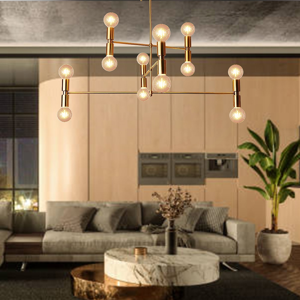 led μενταγιόν 55/100cm φωτιστικό οροφής ρυθμιζόμενο ύψος μενταγιόν μοντέρνο φωτιστικό οροφής μέσα του αιώνα για σαλόνι, τραπεζαρία, κουζίνα 2025 - $503.99 –P12