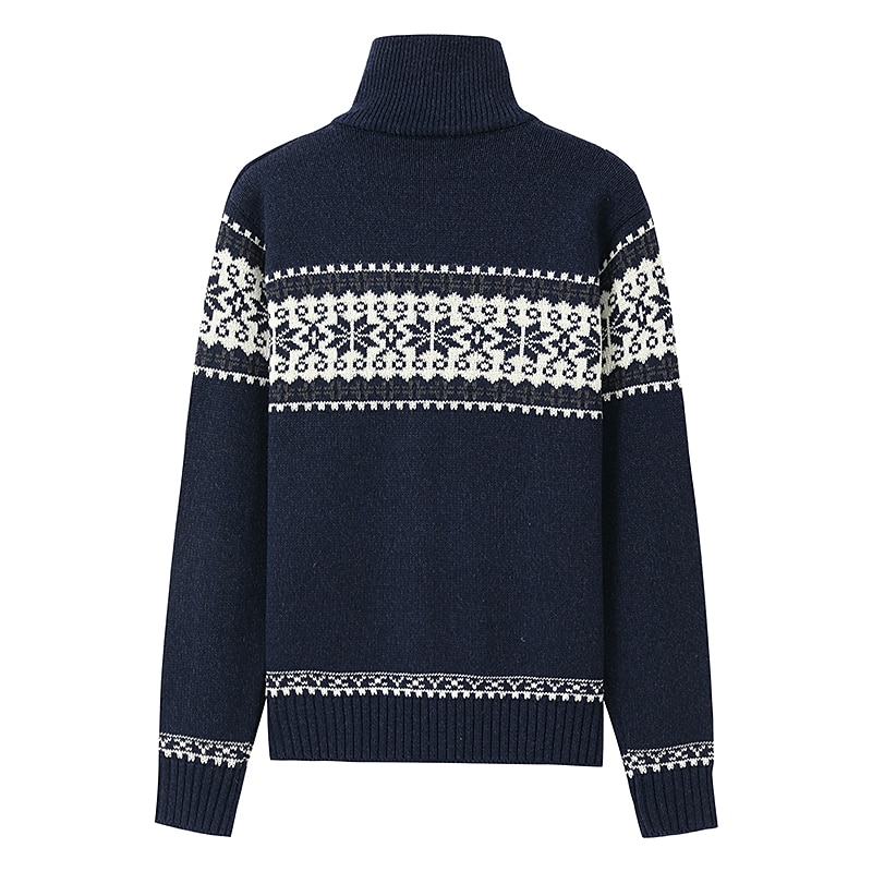 Men's Sweater Cardigan Sweater Zip Sweater Ribbed Knit Print Knitted Color Block Standing Collar Stylish Warm Ups Work Going out Clothing Apparel Winter Green Dark Blue M L XL 2026 - $51.99 –P2