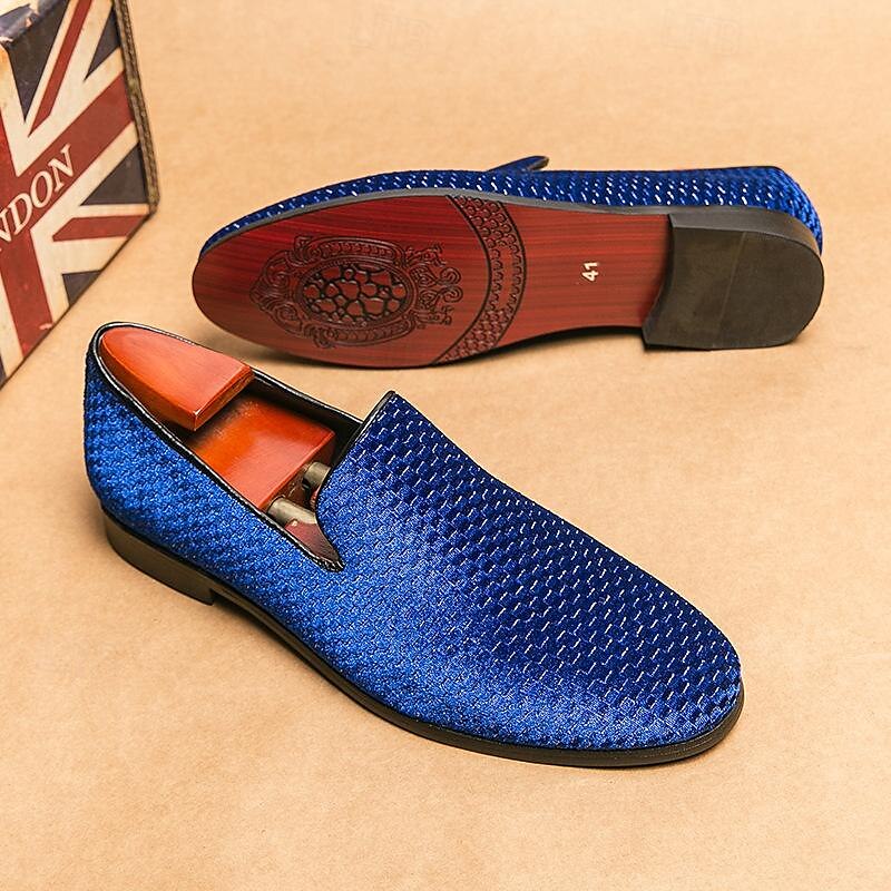 Herren Loafer & Slip On Übergrössen Loafer fahren Wanderschuhe Geschäftlich Britisch Hochzeit Party & Abend St. Patricks Day Stoff Schwarz Weiß Blau Frühling Herbst 2025 - $59.99 –P2