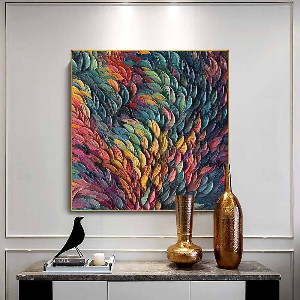 mintura kézzel készített színes olajfestmények vászonra falművészeti dekoráció modern absztrakt tollképek lakberendezéshez hengerelt keret nélküli feszítetlen festmény 2026 - $71.99 –P4