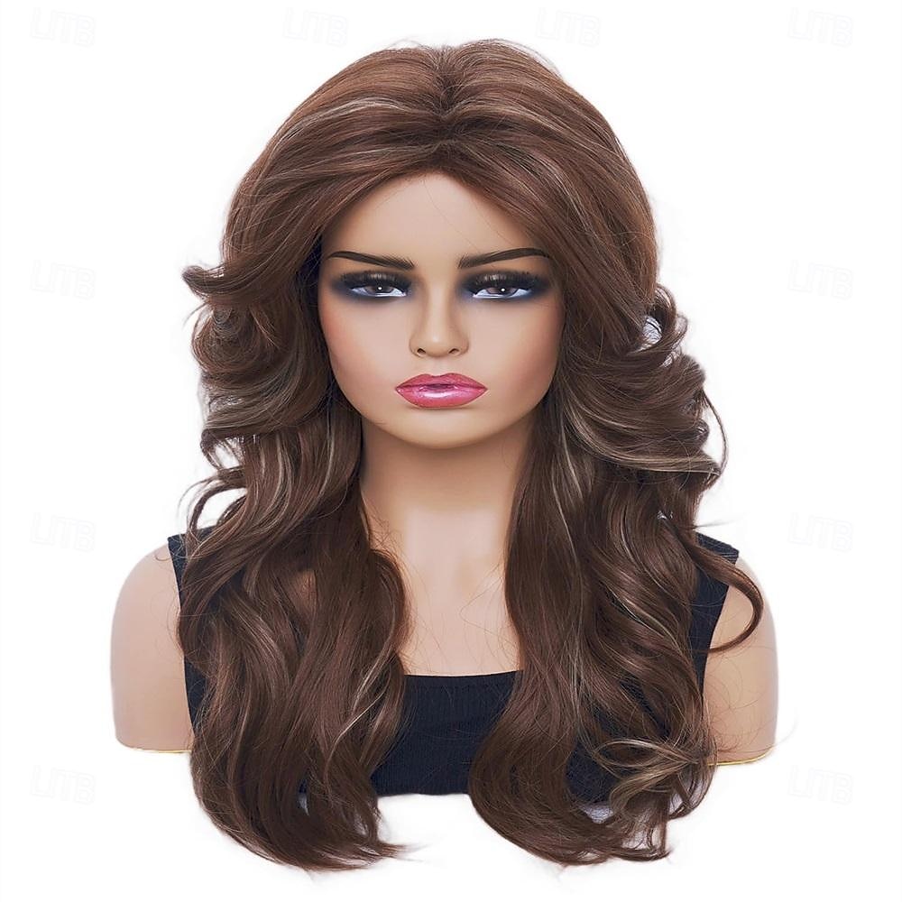 Parrucche vintage Rugelyss parrucca mista marrone per donne parrucche sintetiche a strati complete per cosplay costume parrucche disco degli anni '60 '70 '80 di Halloween del 2025 a $20.99 –P5