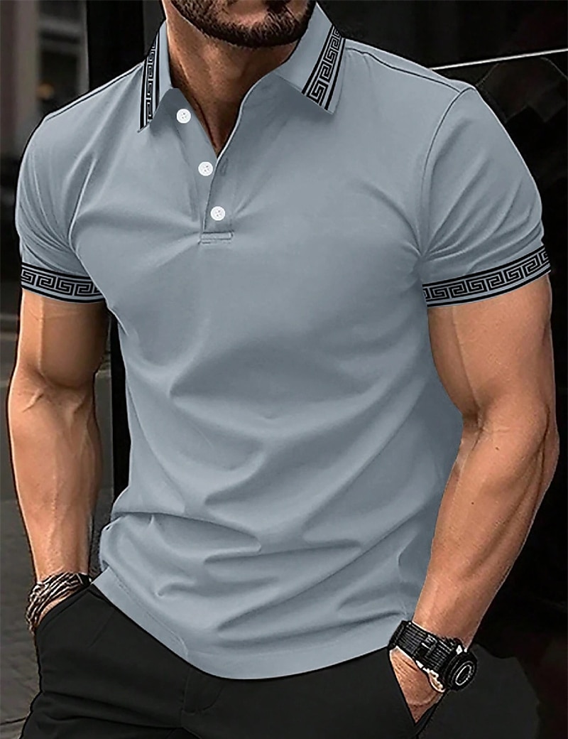 Herren Poloshirt Polos mit Knöpfen Casual Sport Kargen Kurzarm Modisch Basic Farbblock Patchwork Sommer Regular Fit Schwarz Armeegrün Burgunderrot Marinenblau Beige Poloshirt 2025 - $17.99 –P9