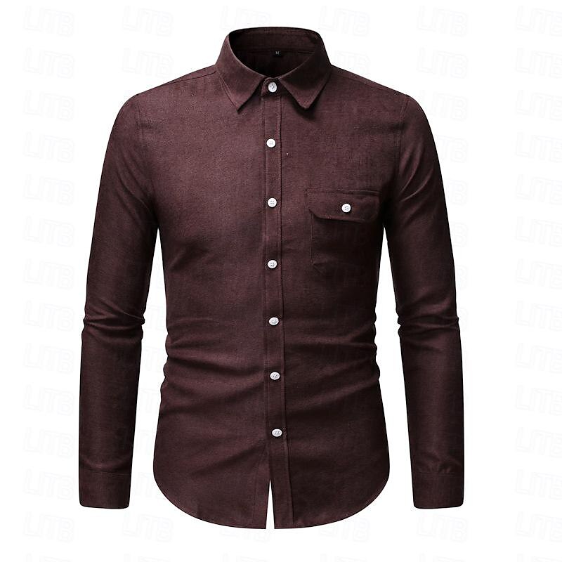 Per uomo Camicia Camicie Camicia con bottoni Liscio Matrimonio Giornaliero Nero Bianco Giallo Vino Manica lunga Collo ripiegabile Primavera & Autunno Abbigliamento Tasche del 2025 a $32.99 –P13