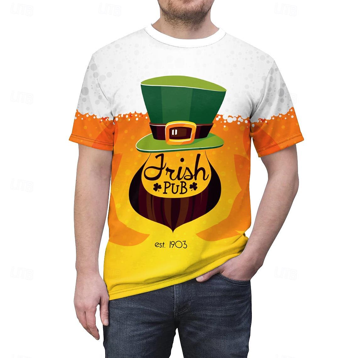St. Patrick's Day trèfle irlandais t-shirt dessin animé manga imprimé t-shirt graphique pour couple hommes femmes adultes impression 3D 100% polyester fête festival de 2026 ? $17.99 –P3
