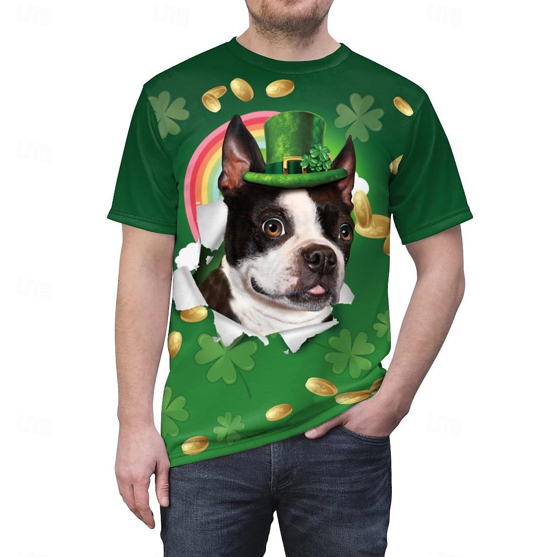 St. Patrick's Day trèfle irlandais t-shirt dessin animé manga imprimé t-shirt graphique pour couple hommes femmes adultes impression 3D 100% polyester fête festival de 2026 ? $17.99 –P2