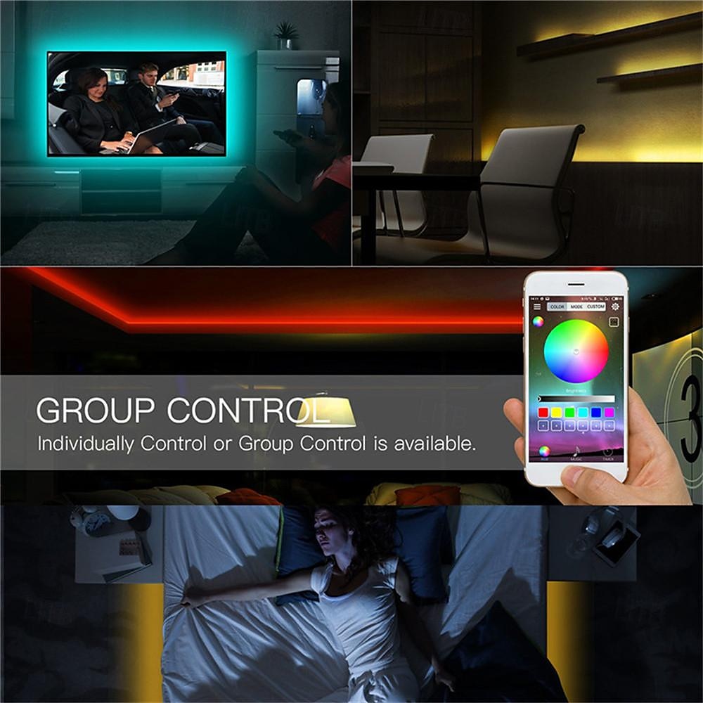 waterdichte led strip licht tv usb licht 1/2/3/5meter met bluetooth app zwembad lichtstrip 3k controle 5v string led band smd5050 led lint 2025 - $8.49 –P4
