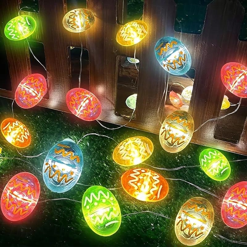 påskägg ljusslinga 2m 20leds fairy string lights sovrum vardagsrum fest bröllop gård hem semester fest tillbehör påsk fest dekoration 2025 - $11.99 –P3