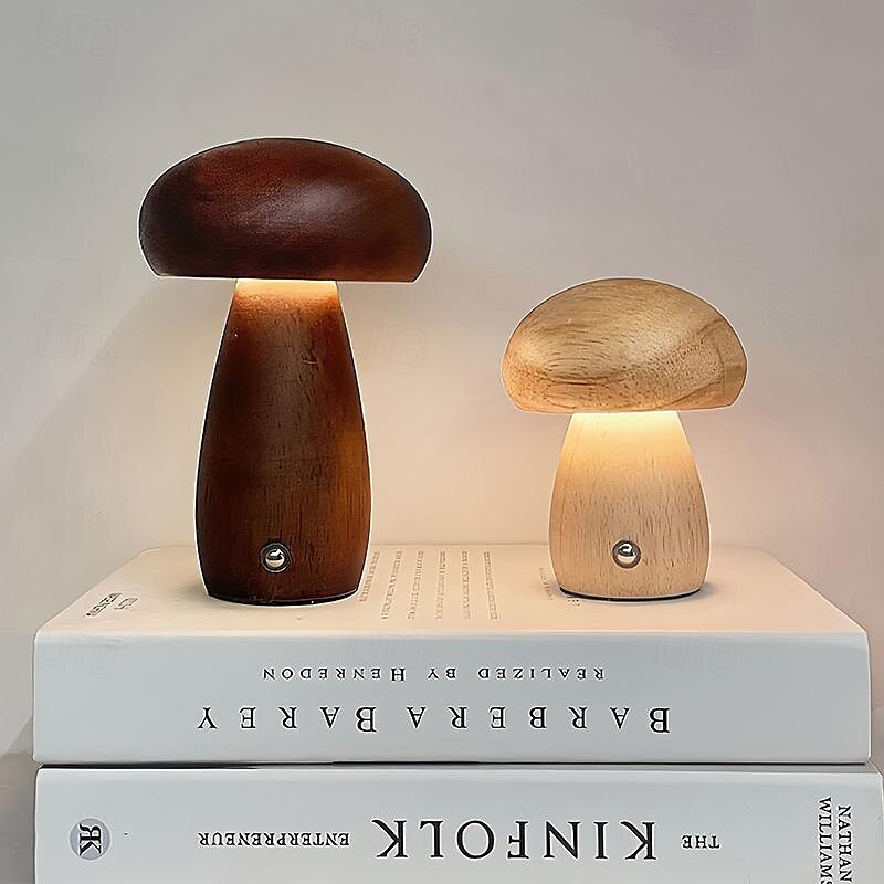 Lampe led champignon rechargeable, veilleuse de table créative, veilleuse de chevet, interrupteur tactile, lumière d'ambiance, cadeau de 2025 ? $21.99 –P7