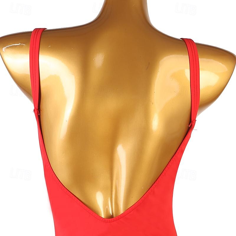 Ballroom Dance Dress Pure Color Women's Performance Training Sleeveless High Chiffon Chinlon 2025 - $105.99 –P8