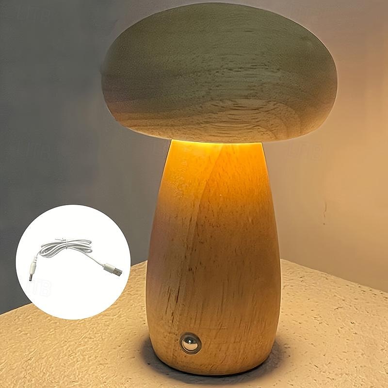 Lampe led champignon rechargeable, veilleuse de table créative, veilleuse de chevet, interrupteur tactile, lumière d'ambiance, cadeau de 2025 ? $21.99 –P2