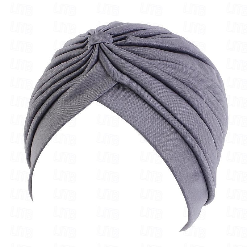 Sombreros turbantes suaves con nudo preanudado moda plisada gorro de quimioterapia diadema para dormir de color sólido naranja para mujeres Día de Reyes casual diario 2025 - $13.99 –P8