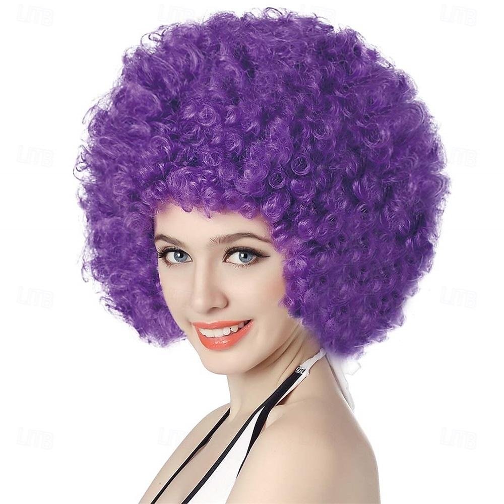 rövid, göndör, göndör afro paróka nőknek 70-es évek szintetikus hőálló parókák vicces party cosplay haj St. Patrick napi parókák 2025 - $21.99 –P18