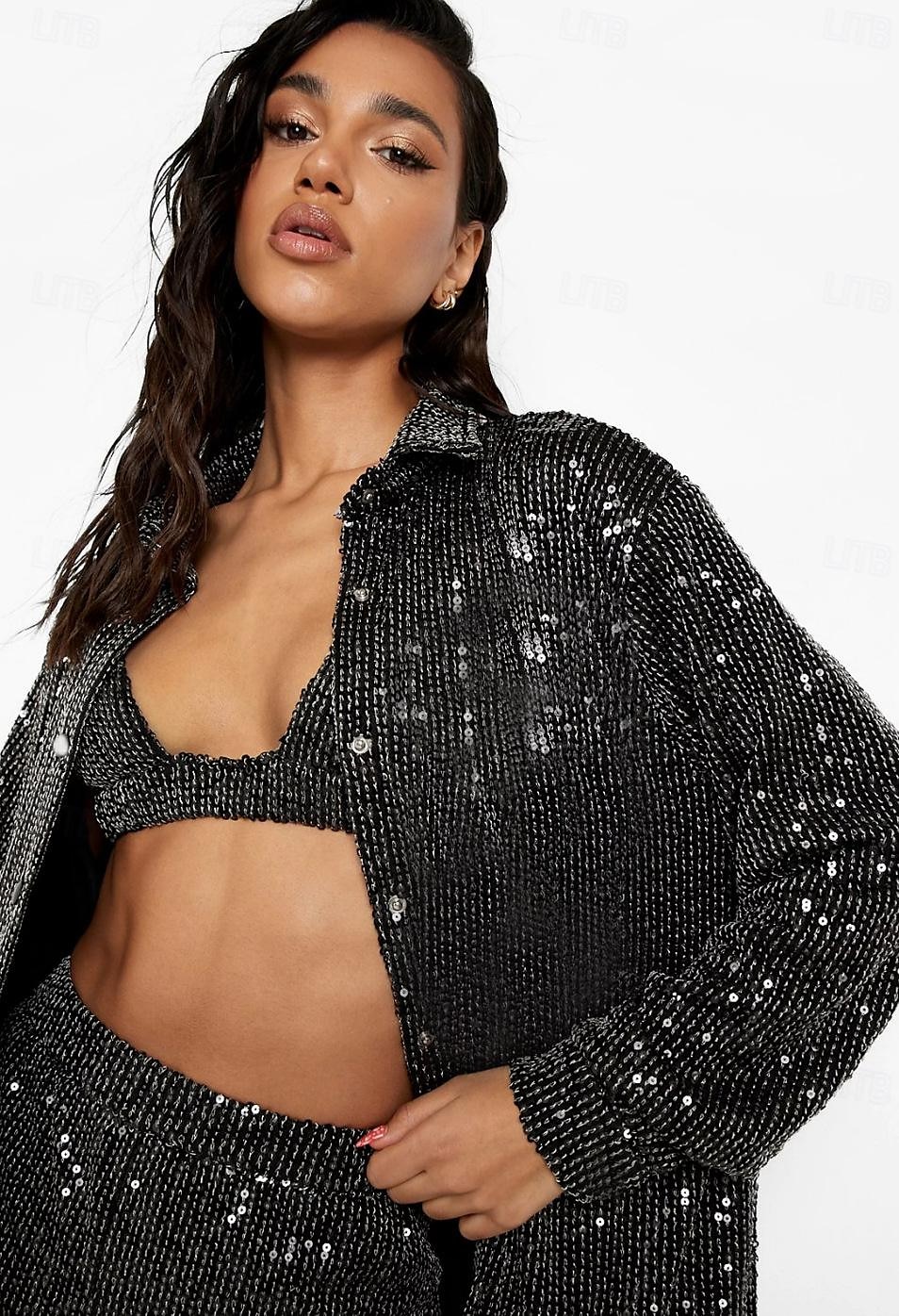 Retrò Vintage Disco Anni '80 Pantaloni Abiti Camicia Per donna Feste Club Parata dell'Orgoglio Adulti Primavera & Estate del 2025 a $17.49 –P9