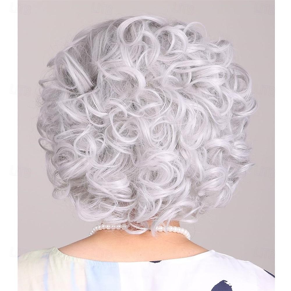 ColorGround Old Lady Granny Silver White Curly Wig 100 Days of School 2026 - $26.99 –P3