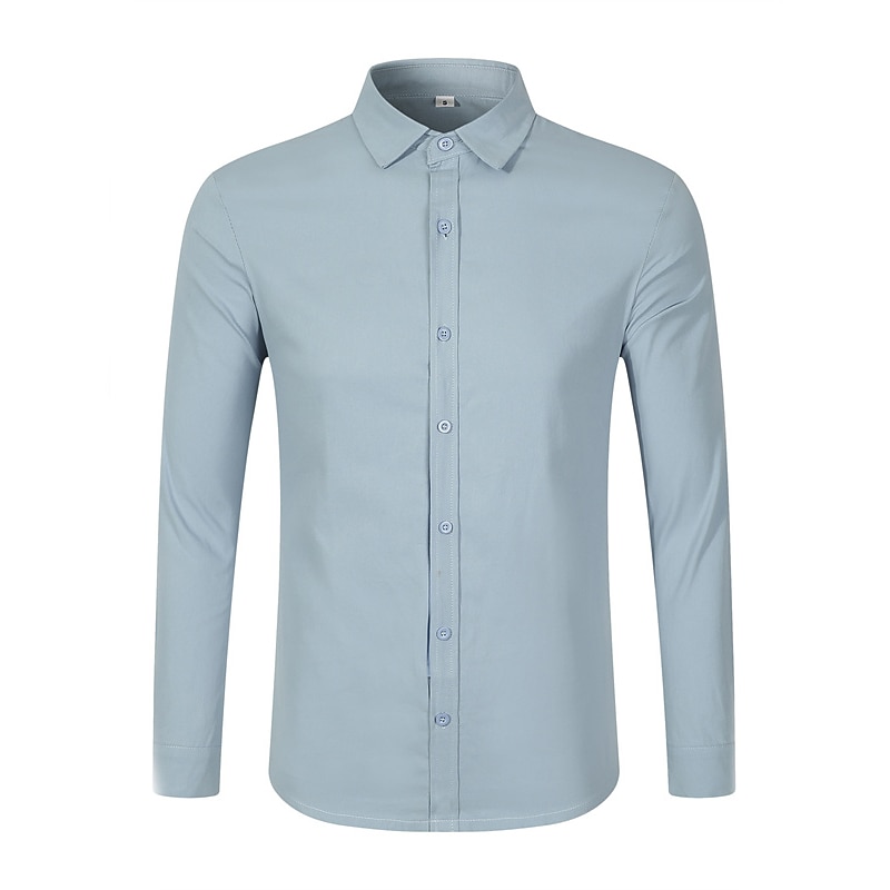 Men's Dress Shirt Button Up Shirt Plain Wedding Daily Light Blue Black White Pink Long Sleeve Lapel Spring &  Fall Clothing Apparel Collared Shirts 2026 - $31.99 –P10