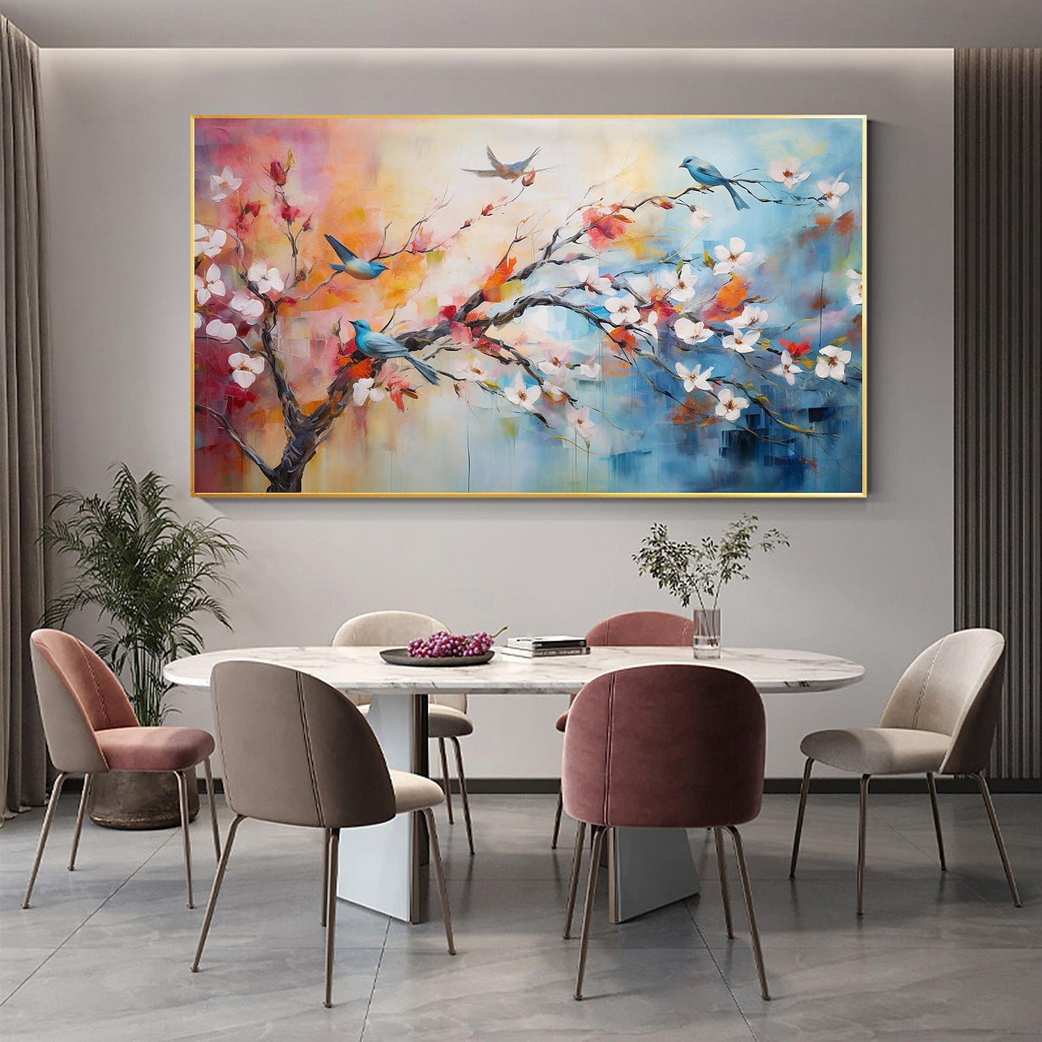 Handmade Original Cherry flower Oil Painting On Canvas Wall Art Decor Abstract Landscape Painting for Home Decor With Stretched Frame/Without Inner Frame Painting 2025 - $175.99 –P2