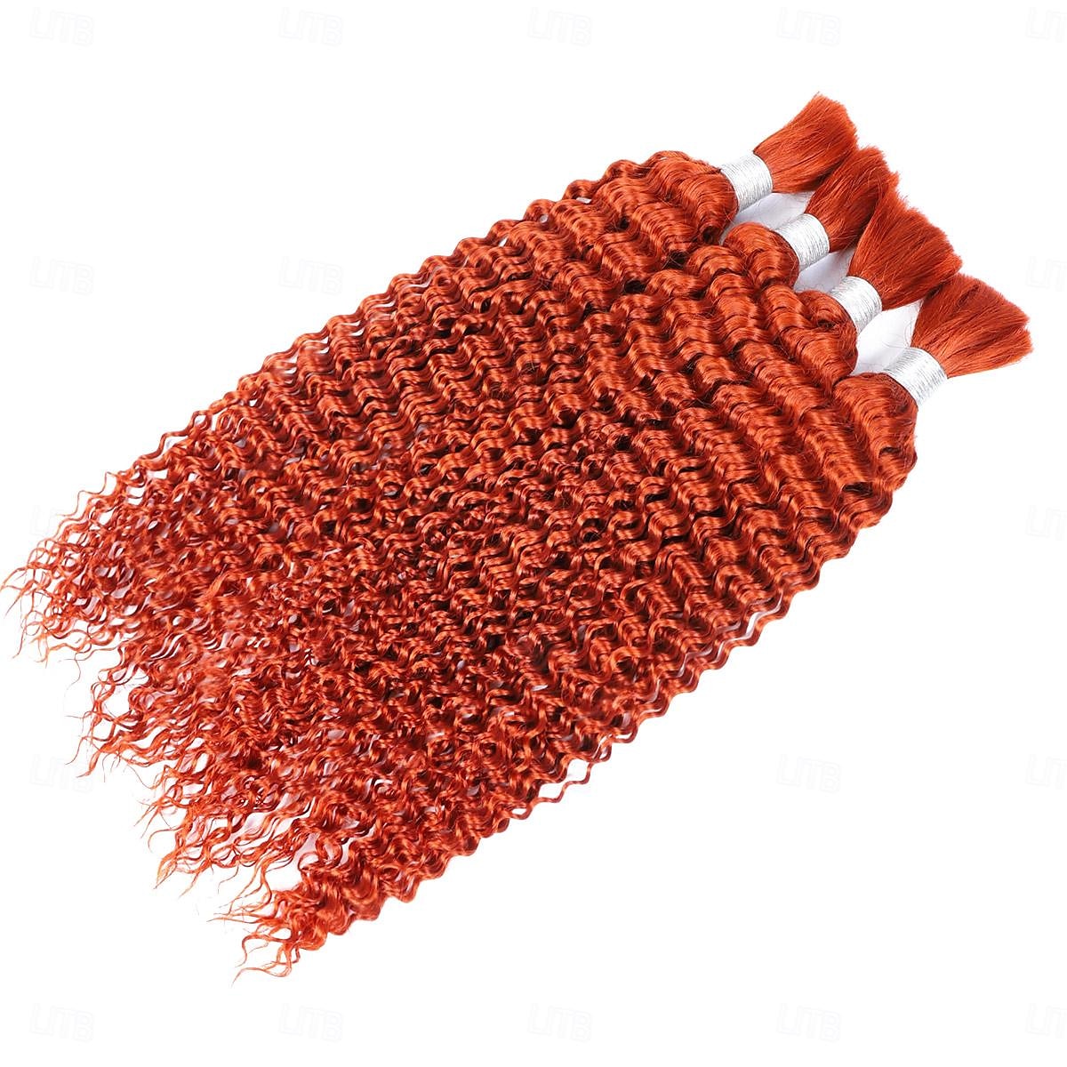 Extensions de cheveux humains orange en vrac, cheveux ondulés profonds, 1 lot de 2025 ? $71.99 –P5