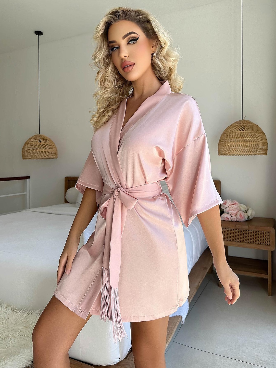 Vuxna Ensfärgat Badrock Pyjamas Nattkläder Onesie-pyjamas Kigurumi pyjamas För Dam Dagliga kläder Casual Tecknad serie 2025 - $30.99 –P9