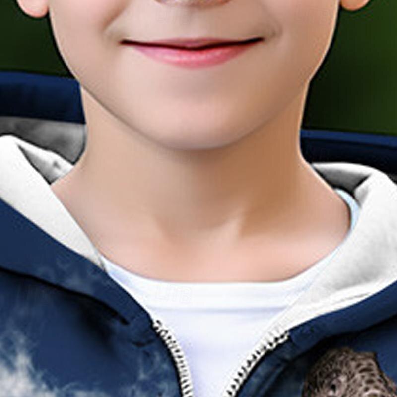 Pojkar 3D Dinosaurie Huvtröja Kappa Ytterkläder Långärmad Höst Vinter Aktiv Streetwear Häftig Polyester Barn 3-12 år Blixtlås Gata Dagligen Normal 2025 - $18.49 –P6