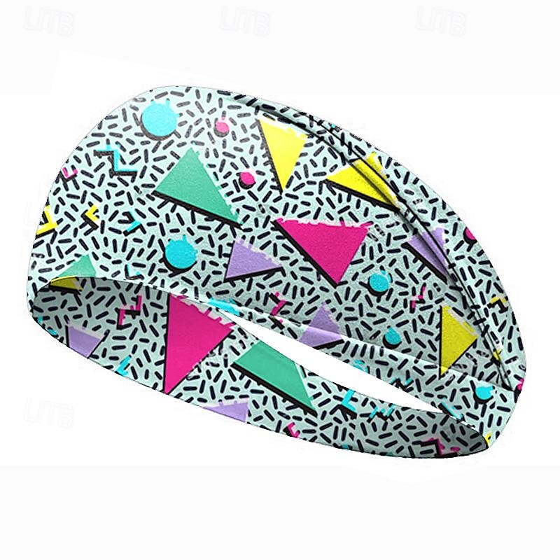 Fasce per capelli con stampa retrò anni '80, fasce per capelli sportive, fasce per capelli da donna, fasce assorbenti e antisudore, accessori per capelli yoga a tesa larga da uomo del 2025 a $6.99 –P3