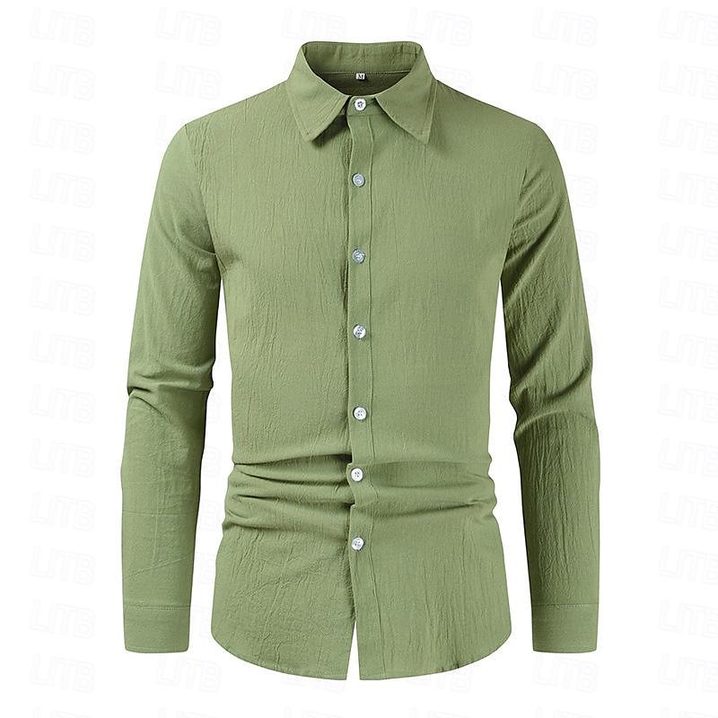 Per uomo Camicia Camicia di lino Camicia Estiva Camicia da Spiaggia Semplice Vacanza Camicia hawaiana Nero Rosa Blu marino Viola Manica Lunga Bavero Primavera & Autunno Abbigliamento Bottonato del 2025 a $25.99 –P7