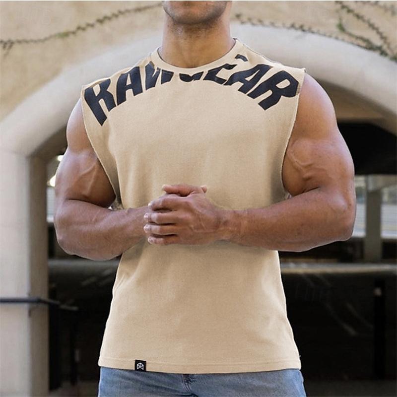 Men's Tank Top Vest Top Undershirt Sleeveless Shirt Sleeveless Crewneck Summer Color Block Fashion Designer Basic Vacation Street Going out Black White Khaki Top Tee for Men 2025 - $23.99 –P7