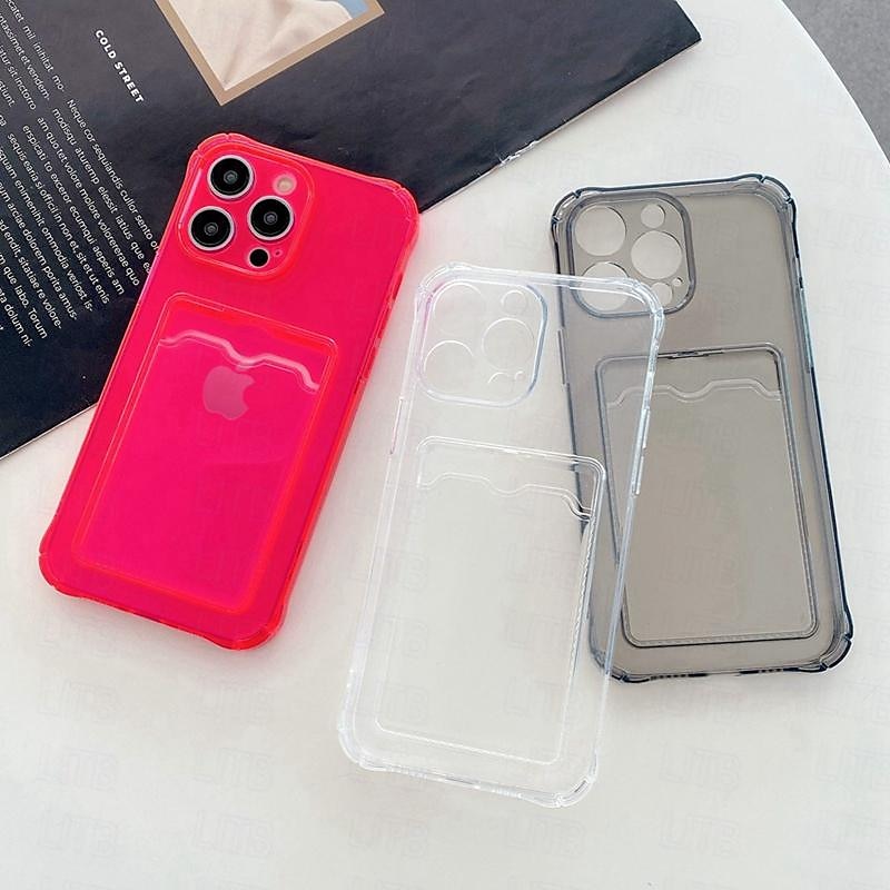 telefoon hoesje Voor iPhone 15 Pro Max Plus iPhone 14 13 12 11 Pro Max Mini SE X XR XS Max 8 7 Plus Achterkant Kristalhelder Slanke behuizing Transparant Ultra dun Kaartsleuf Kleurgradatie TPU 2025 - $10.99 –P2