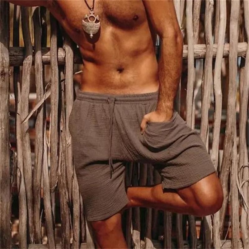 Homens Calção Shorts de linho Shorts de verão Shorts de praia Shorts de malha Com Cordão Cintura elástica Perna reta Tecido Conforto Respirável Curto Casual Diário Feriado Misto de Algodão e Linho de 2025 por $17.99 –P1
